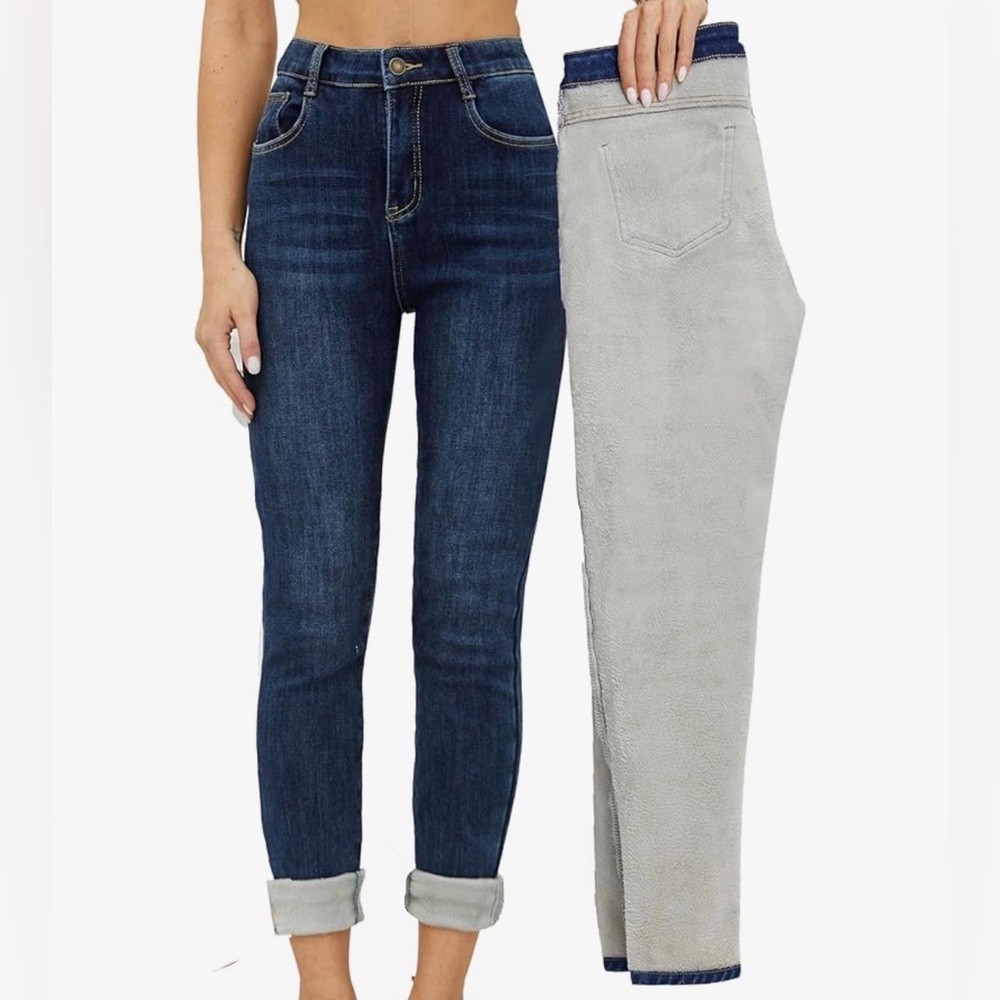 heipeiwa Women's Winter Jeans Fleece Lined Jeans, gently used.